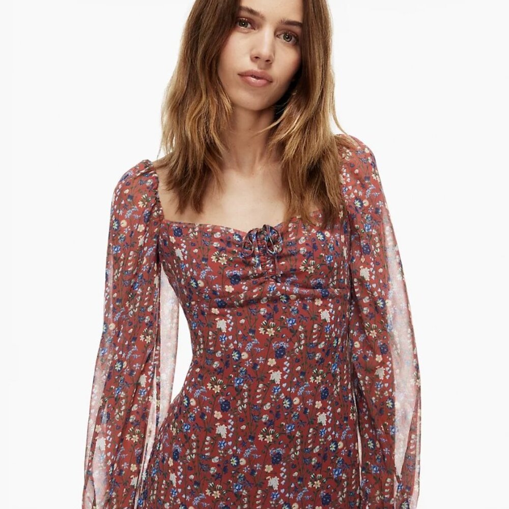 Aritzia Wilfred Jacqueline Floral Dress 2 NWOT